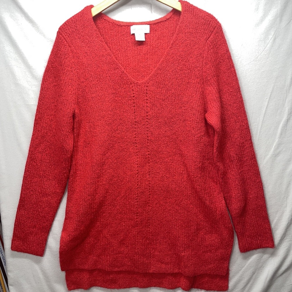 LIZ CLAIBORNE WOMEN'S SWEATER Red Pullover Size XL - Soft